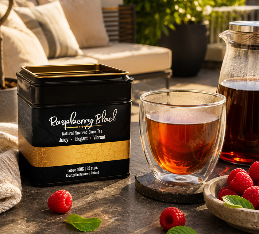 Raspberry Black Leo Tea w eleganckiej puszce
